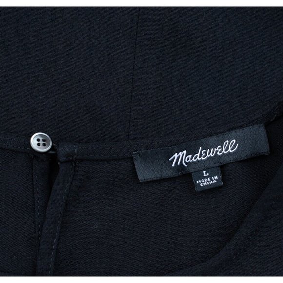 Madewell Women Black Gothic Blouse Top Size L Ruffle Sleeve Relaxed Fit Goth - Picture 4 of 5